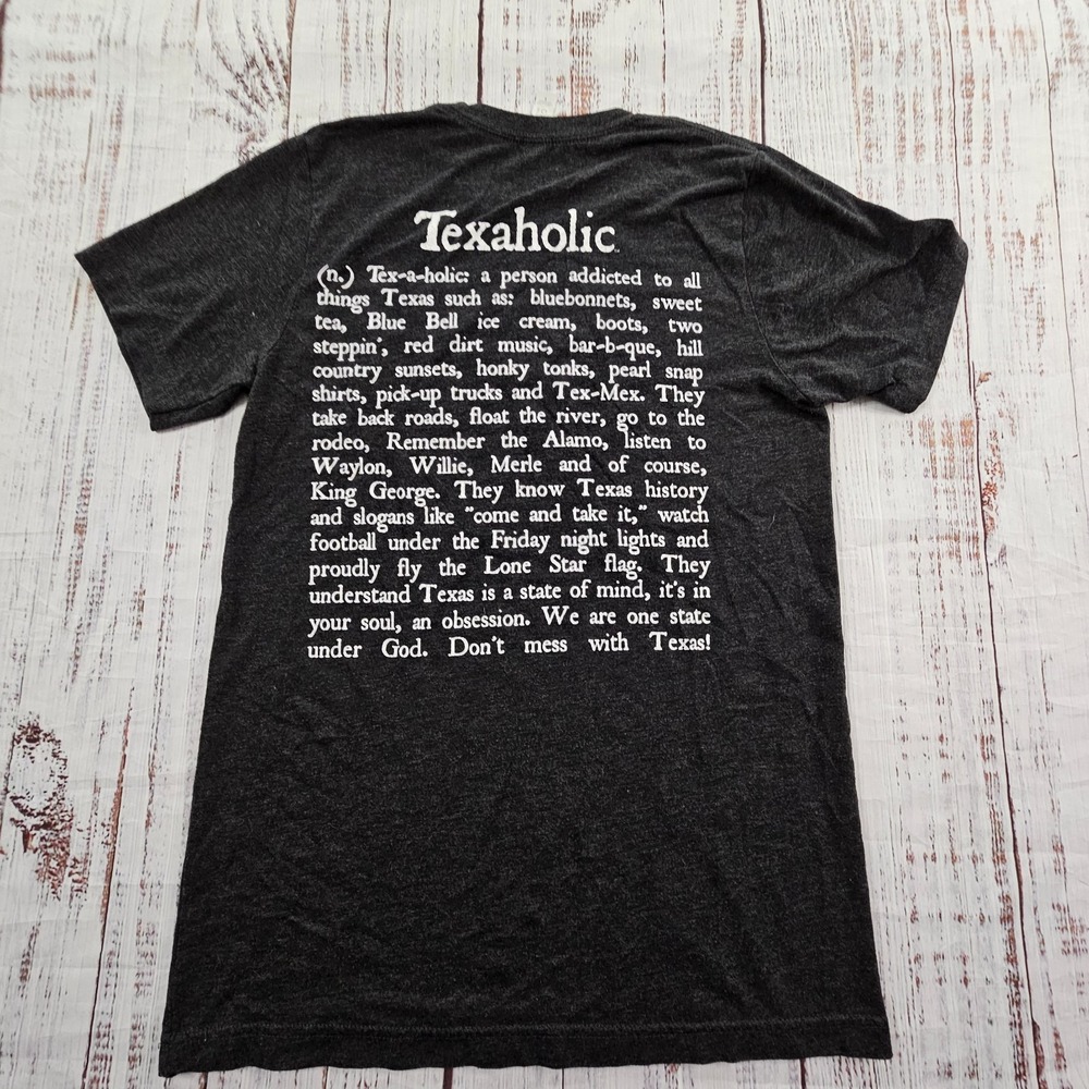 Texaholic Addicted to All Things Texas Gray Short Sleeve T-Shirt Adult S - Picture 2 of 8